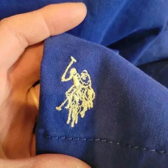 US Polo Assn Men's Blue Stretch Twill Jogger Pull On Shorts NEW NWT sz L - Picture 6 of 9